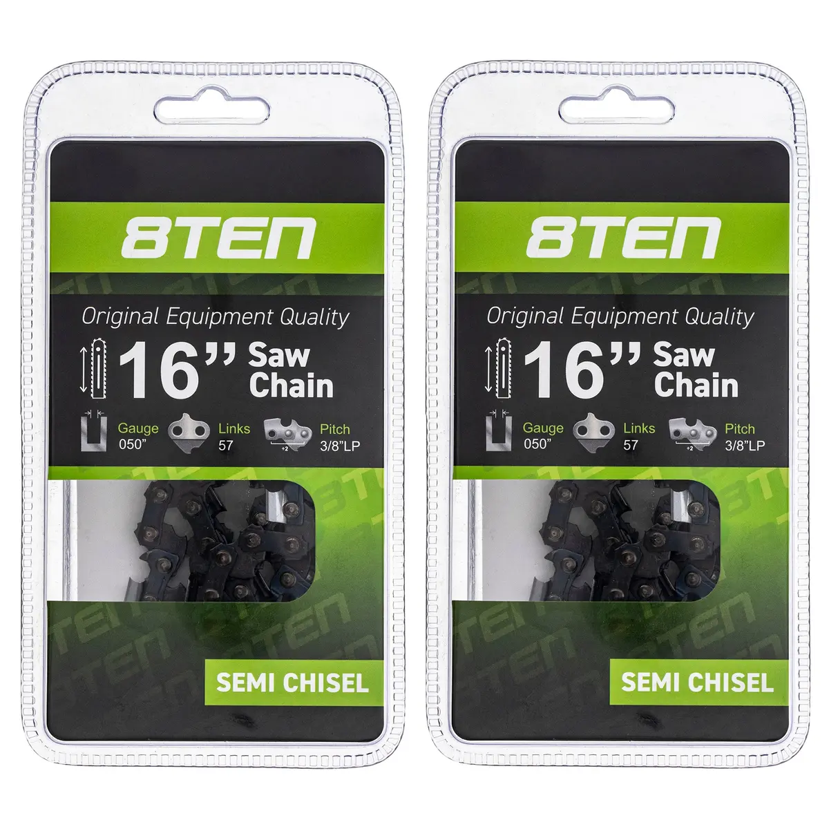Chainsaw Chain 16 Inch .050 3/8 57Dl For Echo Craftsman 91Px57cq 63Pm57 91Pxl57cq H3757 63Pm57e | 2-Pack 1