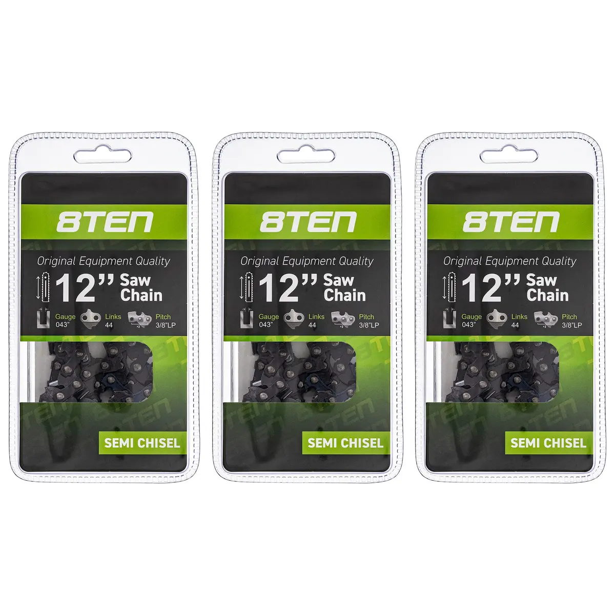 Chainsaw Chain 12 Inch .043 3/8 44Dl For Echo 90Px44cq 36100050044 H3844 61Pmm344e | 3-Pack 1