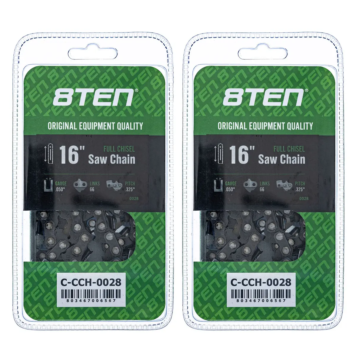 Chainsaw Chain 16 Inch .050 .325 66Dl For Echo Husqvarna 501840666 581643666 501840866 591094866 | 2-Pack 1