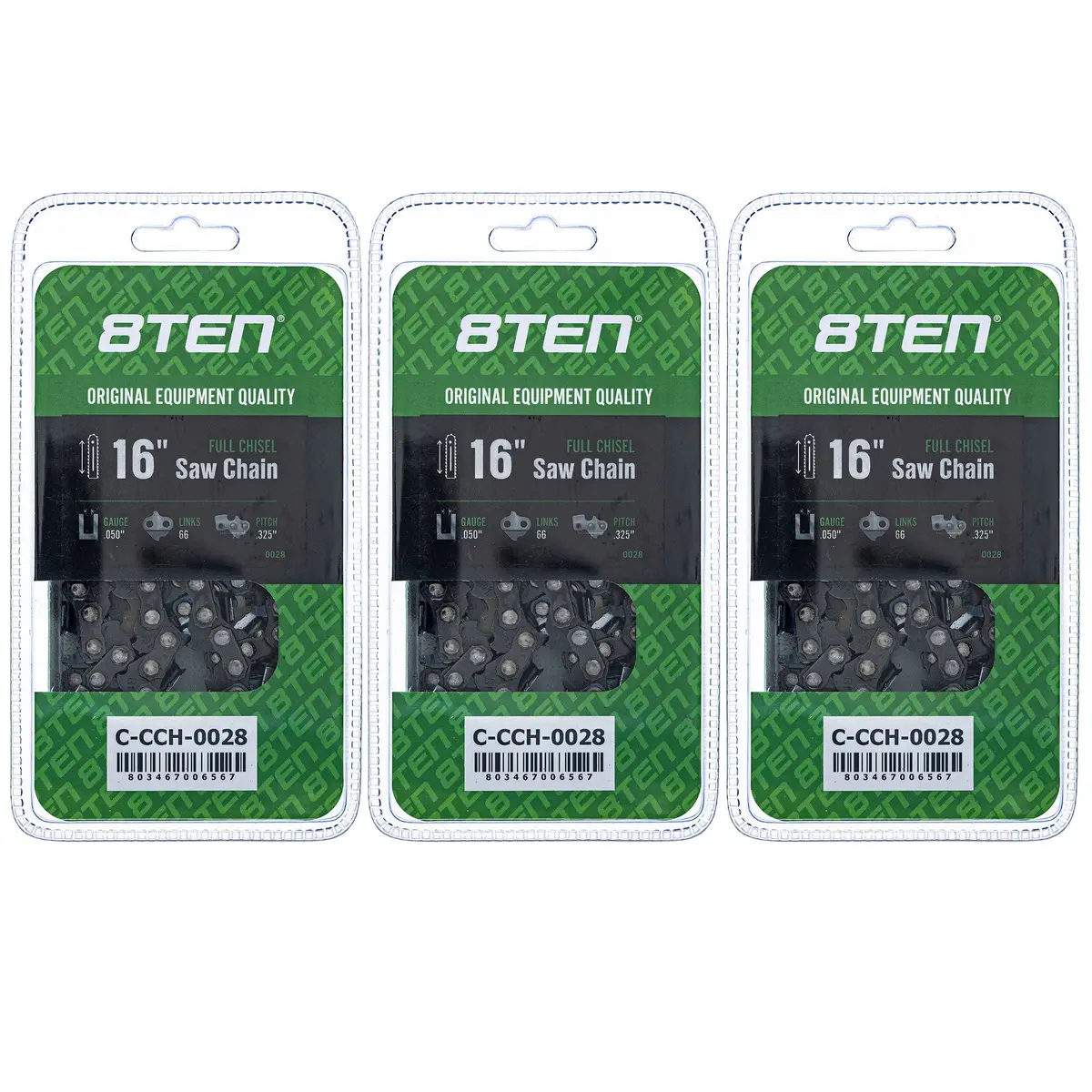 Chainsaw Chain 16 Inch .050 .325 66Dl For Echo Husqvarna 501840666 581643666 501840866 591094866 | 3-Pack 1