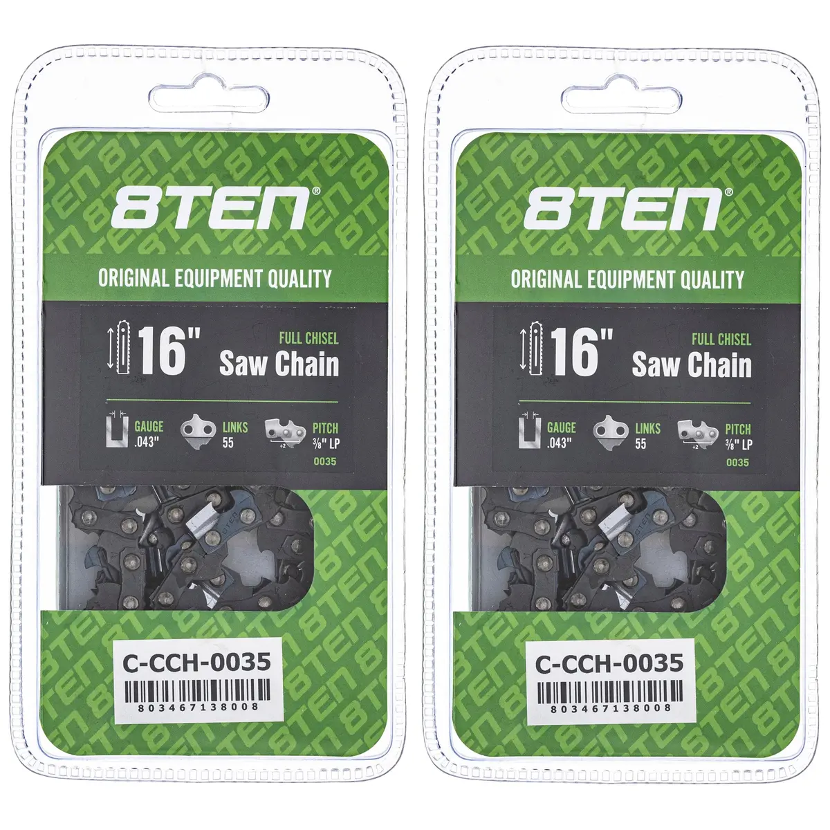 Chainsaw Chain 16 Inch .043 3/8 Lp 55Dl For Stihl Homelite 90Px055g 36100050055 61Pmm355e H3855 | 2-Pack 1