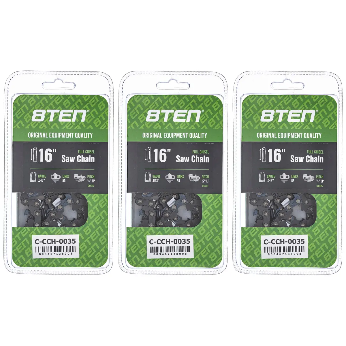 Chainsaw Chain 16 Inch .043 3/8 Lp 55Dl For Stihl Homelite 90Px055g 36100050055 61Pmm355e H3855 | 3-Pack 1