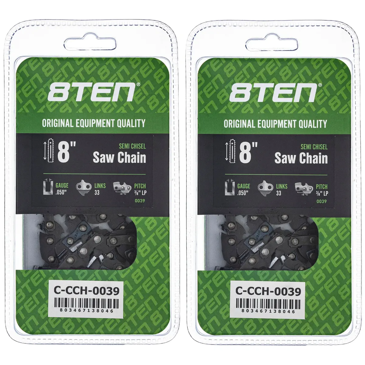 Chainsaw Chain 8 Inch .050 3/8 Lp 33Dl For 91Px033 S33-21 H3733 63Pm333e | 2-Pack 1