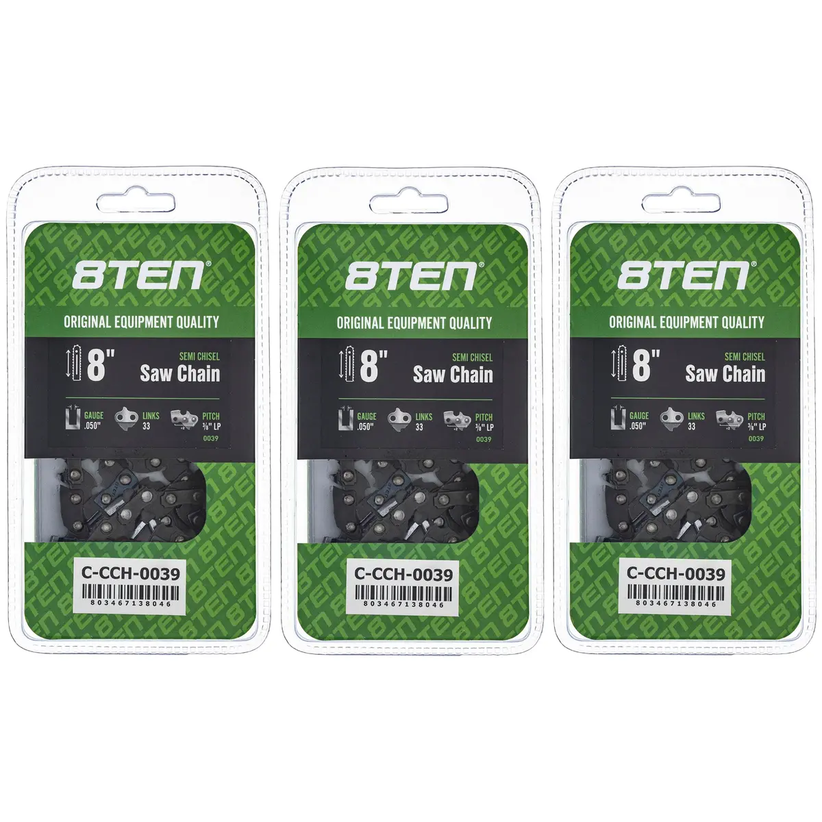 Chainsaw Chain 8 Inch .050 3/8 Lp 33Dl For 91Px033 S33-21 H3733 63Pm333e | 3-Pack 1