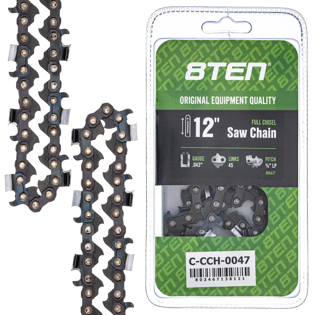 Chainsaw Chain 12 Inch .043 3/8 Lp 45Dl For Echo 90Px045g 90Px45cq 90Px045e 61Pmm345e 591105045 1