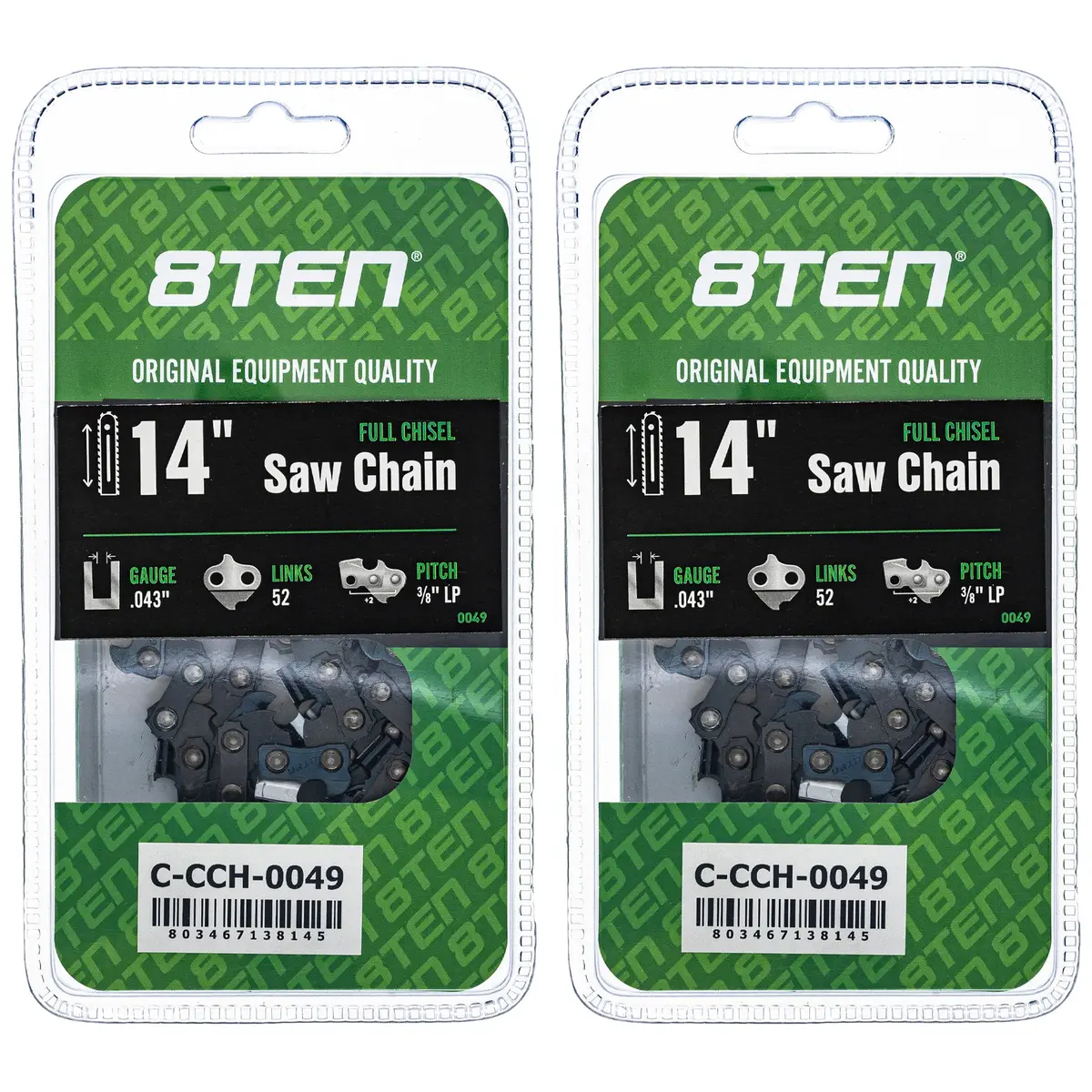 Chainsaw Chain 14 Inch .043 3/8 Lp 52Dl For Echo Husqvarna | 2-Pack 1
