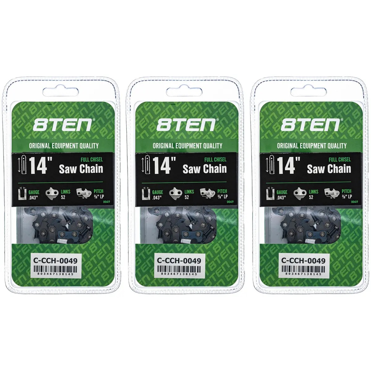 Chainsaw Chain 14 Inch .043 3/8 Lp 52Dl For Echo Husqvarna | 3-Pack 1