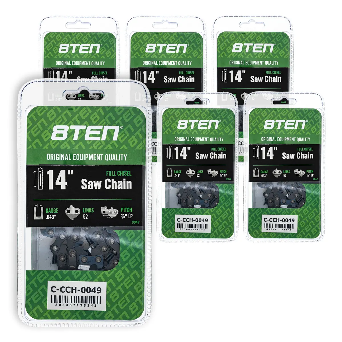 Chainsaw Chain 14 Inch .043 3/8 Lp 52Dl For Echo Husqvarna | 6-Pack 1