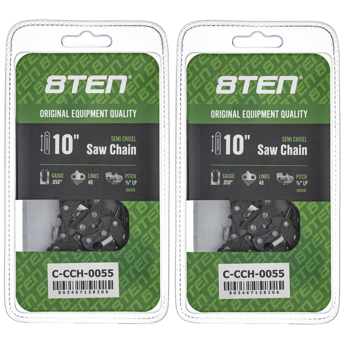 Chainsaw Chain 10 Inch .050 3/8 Lp 40Dl For Echo Remington 91Px040g 63Pm340e H3740 36360050040 | 2-Pack 1