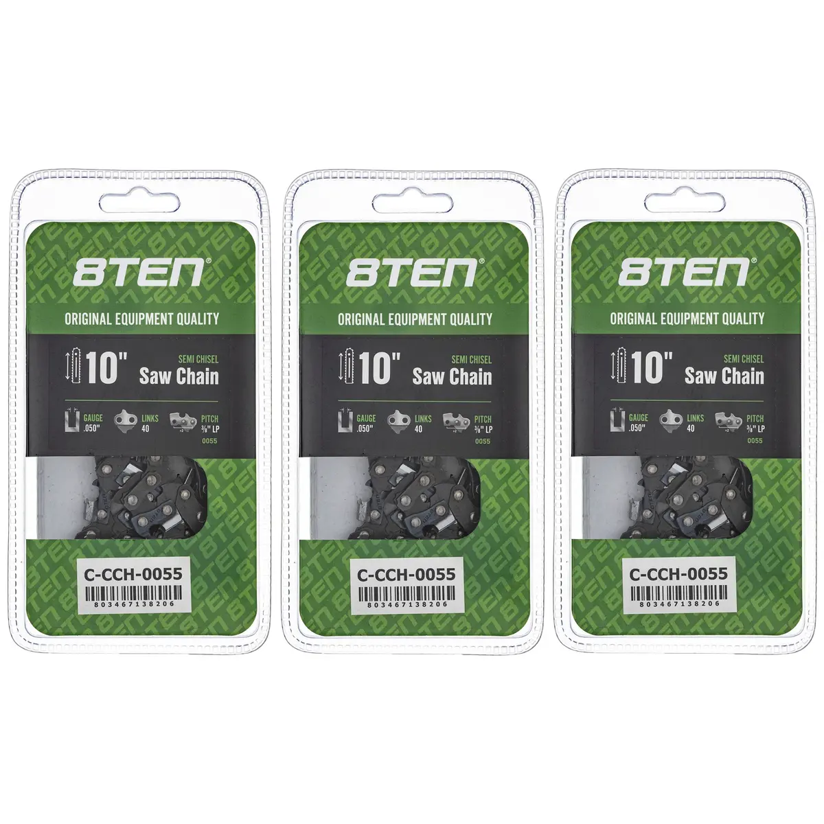 Chainsaw Chain 10 Inch .050 3/8 Lp 40Dl For Echo Remington 91Px040g 63Pm340e H3740 36360050040 | 3-Pack 1