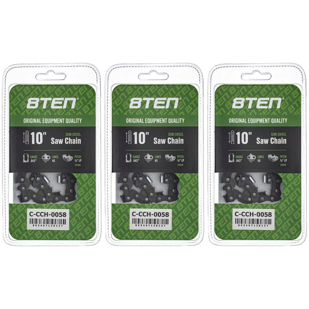 Chainsaw Chain 10 Inch .043 3/8 Lp 40Dl For Husqvarna 90Px040g 61Pmm340e H3840 36100050040 | 3-Pack 1