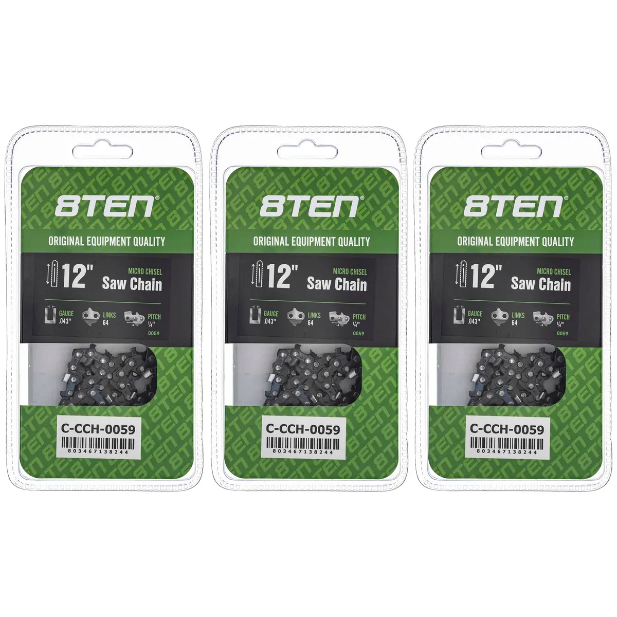 Chainsaw Chain 12 Inch .043 1/4 64Dl For Stihl 36700050064 71Pm364 | 3-Pack 1