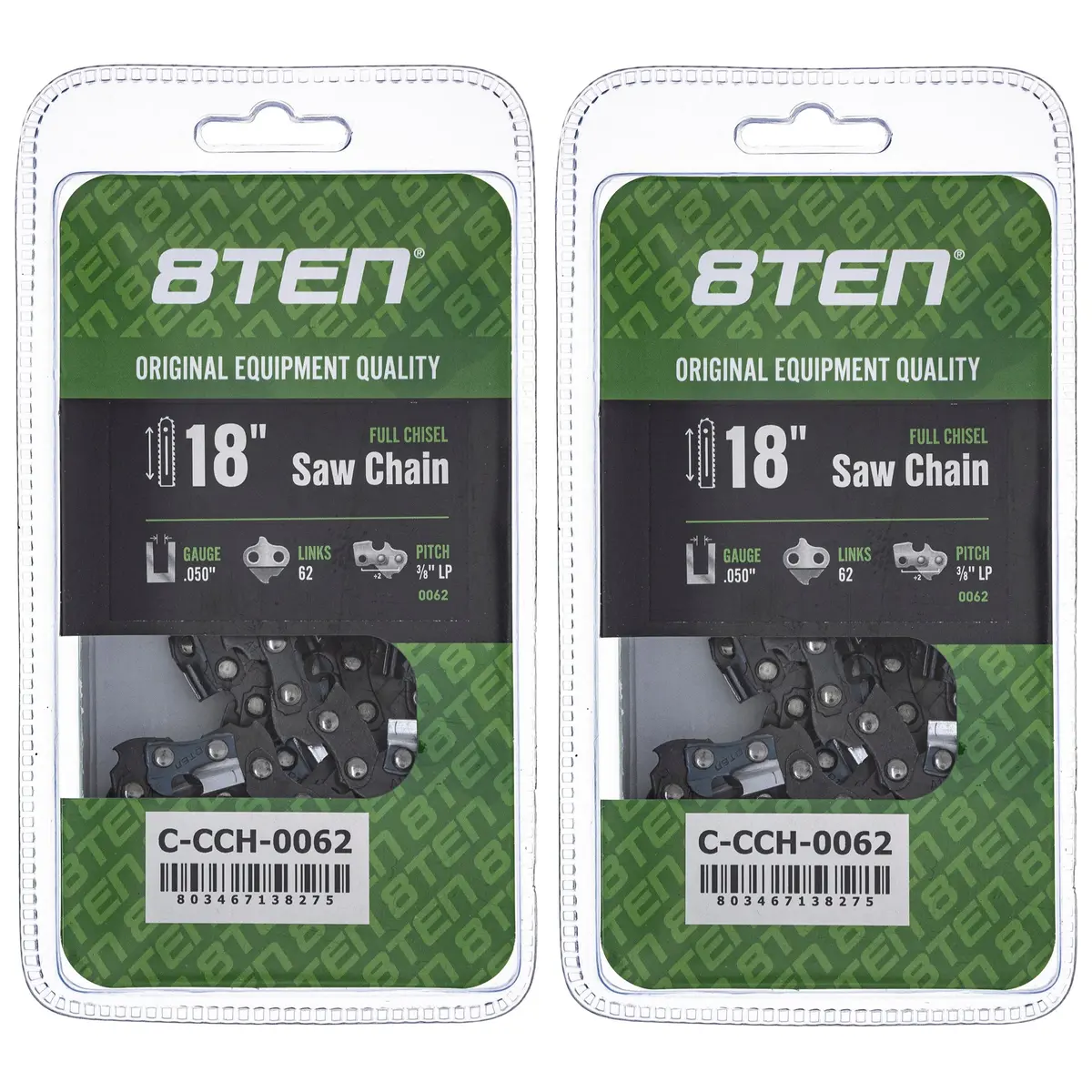 Chainsaw Chain 18 Inch .050 3/8 Lp 62Dl For Echo 91Px062g 91Px62cq 91Vxl062g 576936562 91Pxl062g | 2-Pack 1