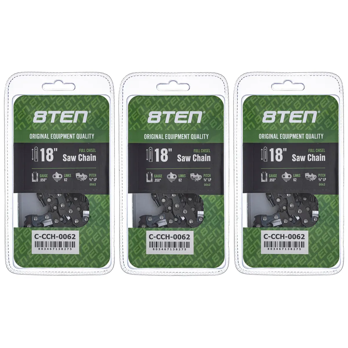 Chainsaw Chain 18 Inch .050 3/8 Lp 62Dl For Echo 91Px062g 91Px62cq 91Vxl062g 576936562 91Pxl062g | 3-Pack 1