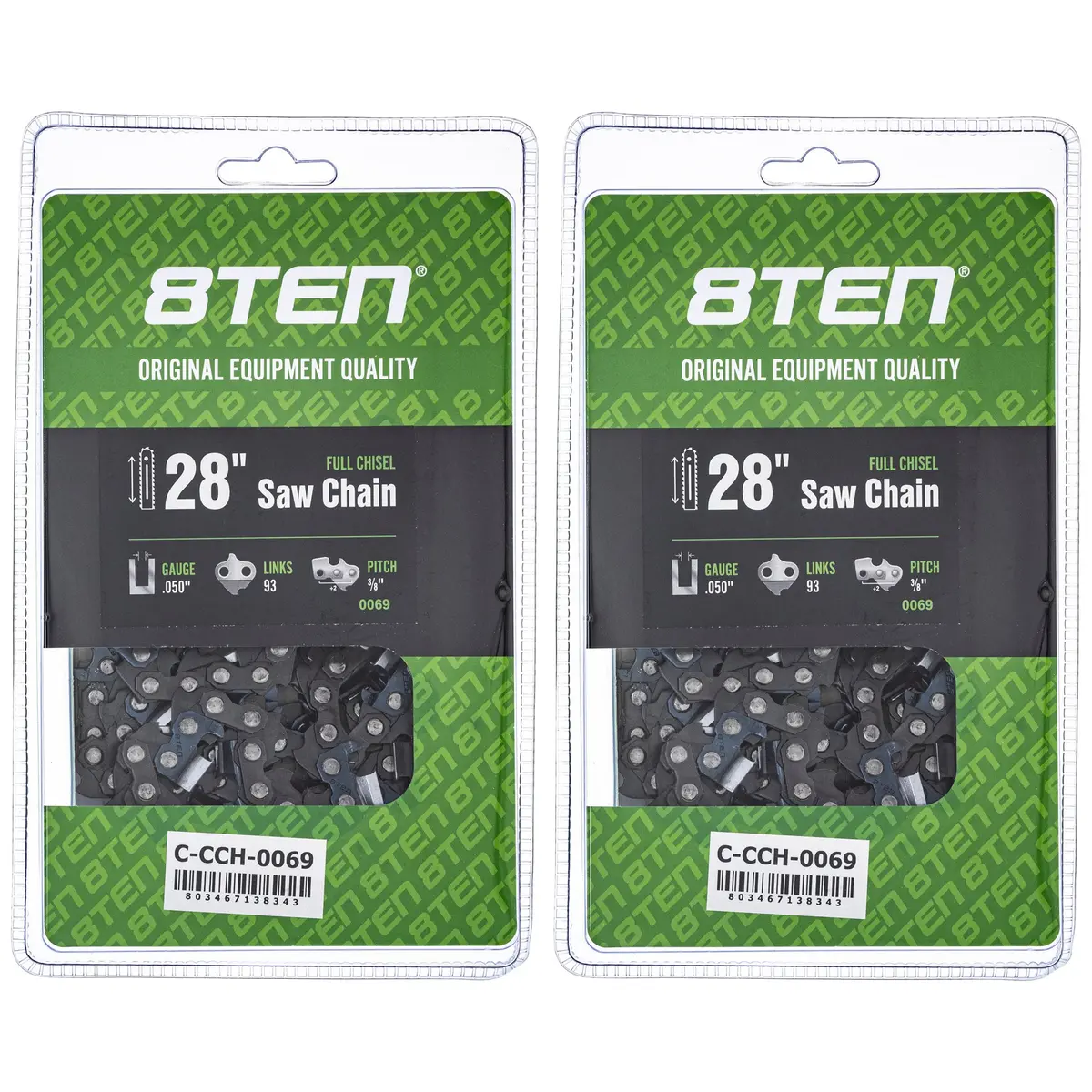 Chainsaw Chain 28 Inch .050 3/8 93Dl For Echo 585550093 72Exj093g 72Exl093g 72Lpx093g 72Lpx93cq | 2-Pack 1