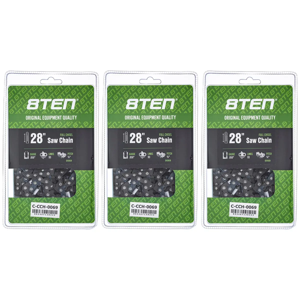 Chainsaw Chain 28 Inch .050 3/8 93Dl For Echo 585550093 72Exj093g 72Exl093g 72Lpx093g 72Lpx93cq | 3-Pack 1