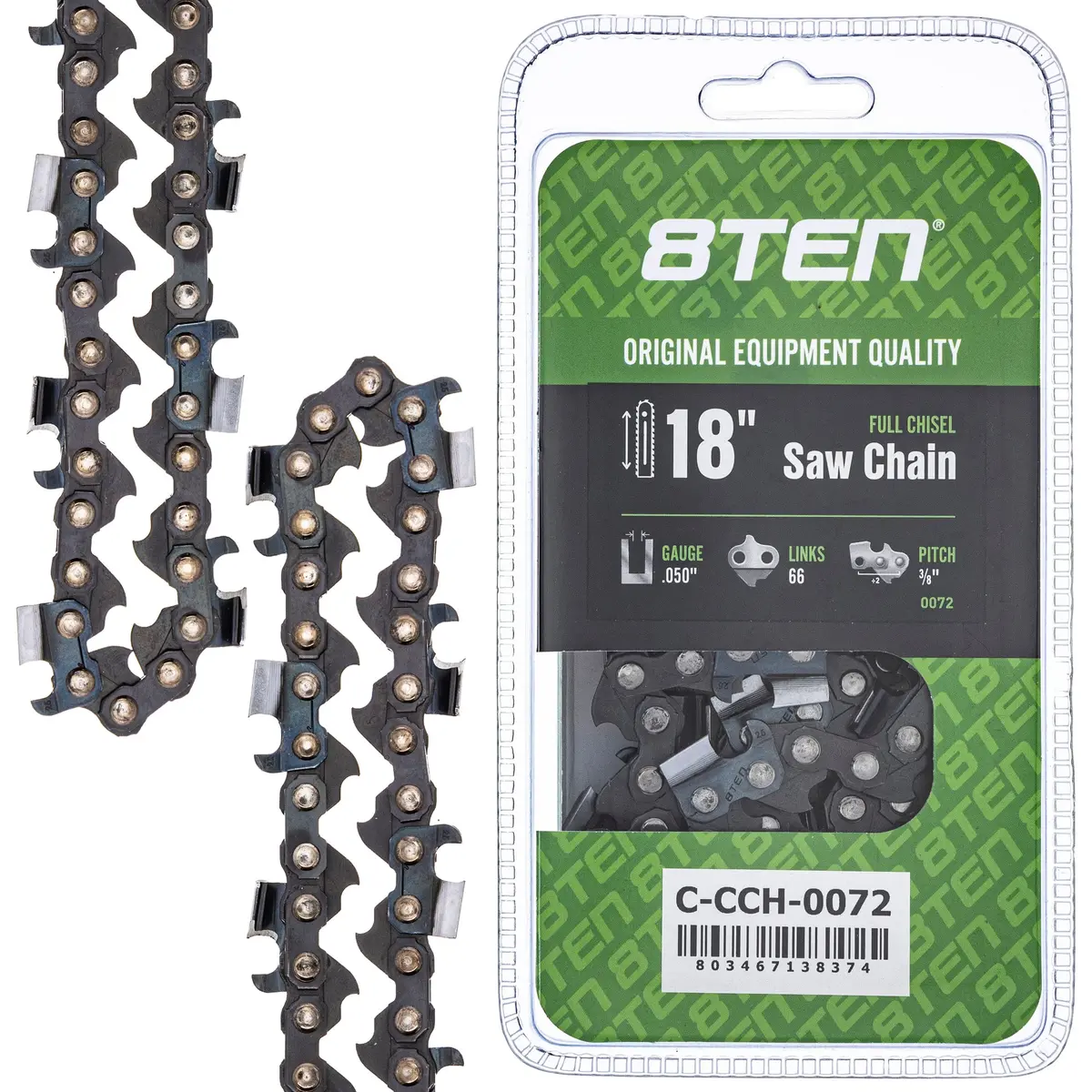 Chainsaw Chain 18 Inch .050 3/8 66Dl For Echo Husqvarna 501846568 72Exl066g 72Lpx066g 591132368 1