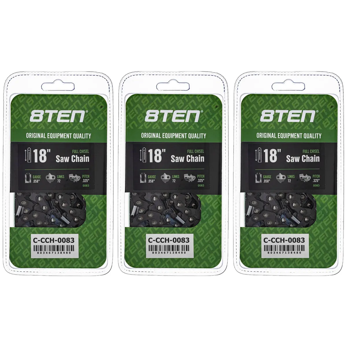 Chainsaw Chain 18 Inch .058 .325 72Dl For Solo Homelite 21Lpx072g 25Rs372e 501840472 591099072 | 3-Pack 1