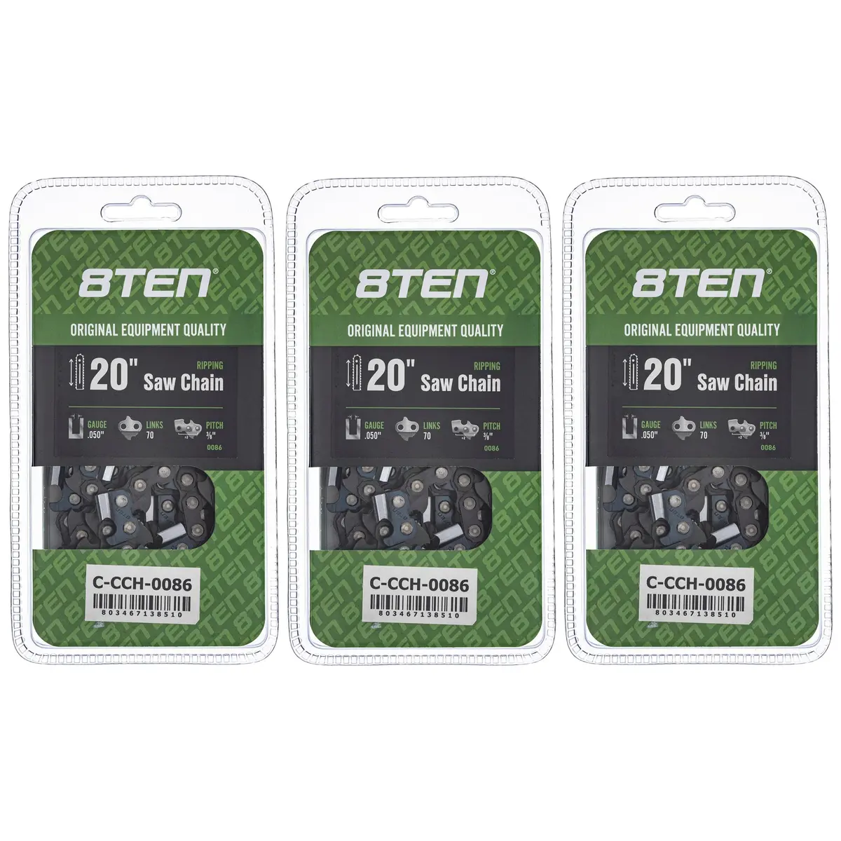 Chainsaw Chain 20 Inch .050 3/8 70Dl For Echo 72Lpx070g 72Lgx070g 72Lpx70cq 72Exl070g 33Rs70e | 3-Pack 1