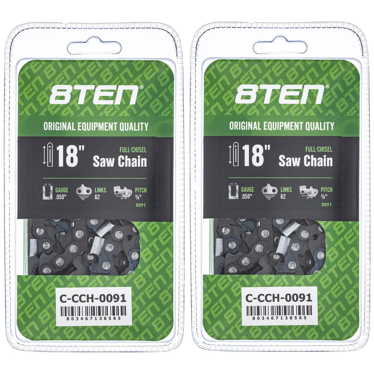 Chainsaw Chain 18 Inch .050 3/8 62Dl For Echo 91Px062g 91Px62cq S62 576936562 91Pxl062g 585422162 | 2-Pack 1