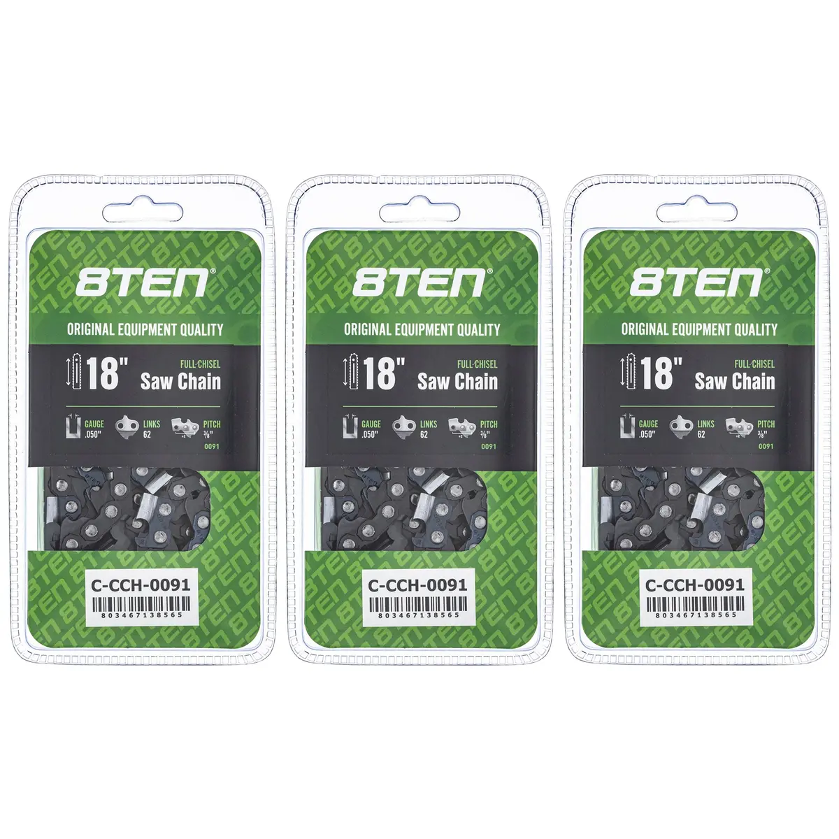 Chainsaw Chain 18 Inch .050 3/8 62Dl For Echo 91Px062g 91Px62cq S62 576936562 91Pxl062g 585422162 | 3-Pack 1