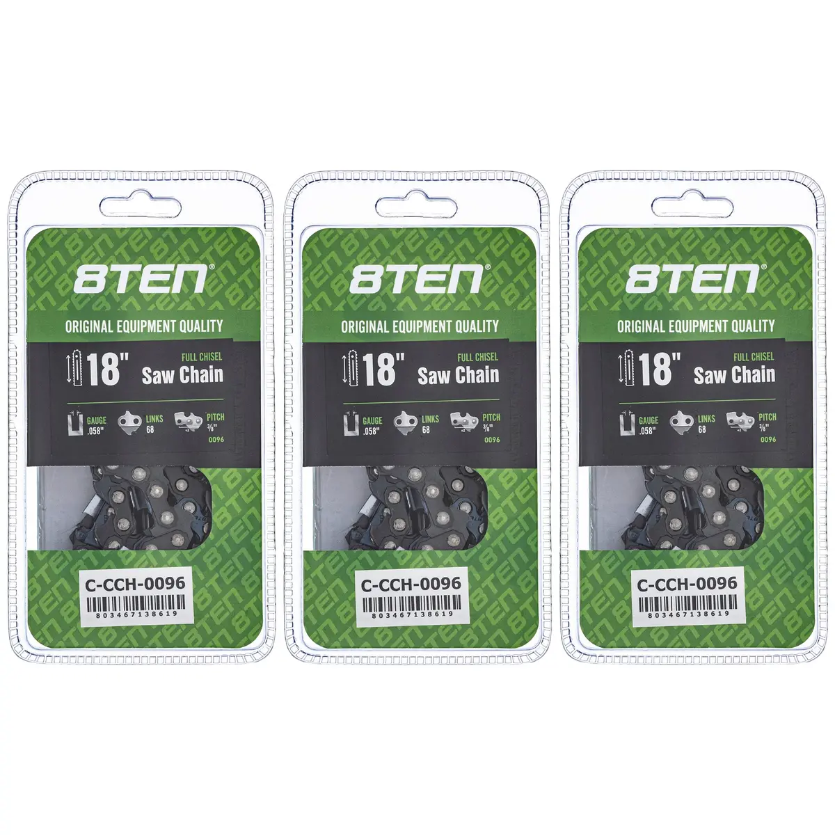 Chainsaw Chain 18 Inch .058 3/8 68Dl For Solo Partner Homelite 73Exl068g 73Lgx068g 591143468 | 3-Pack 1
