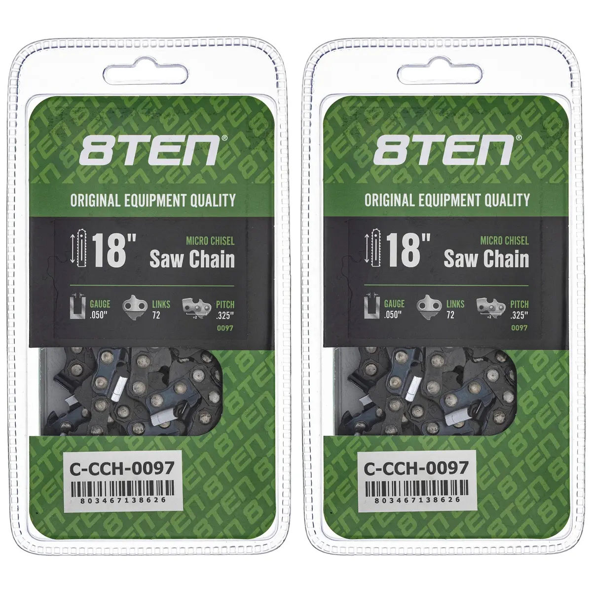 Chainsaw Chain 18 Inch .050 .325 72Dl For Echo Dolmar 501840672 581643672 591095772 20Bpx072g | 2-Pack 1