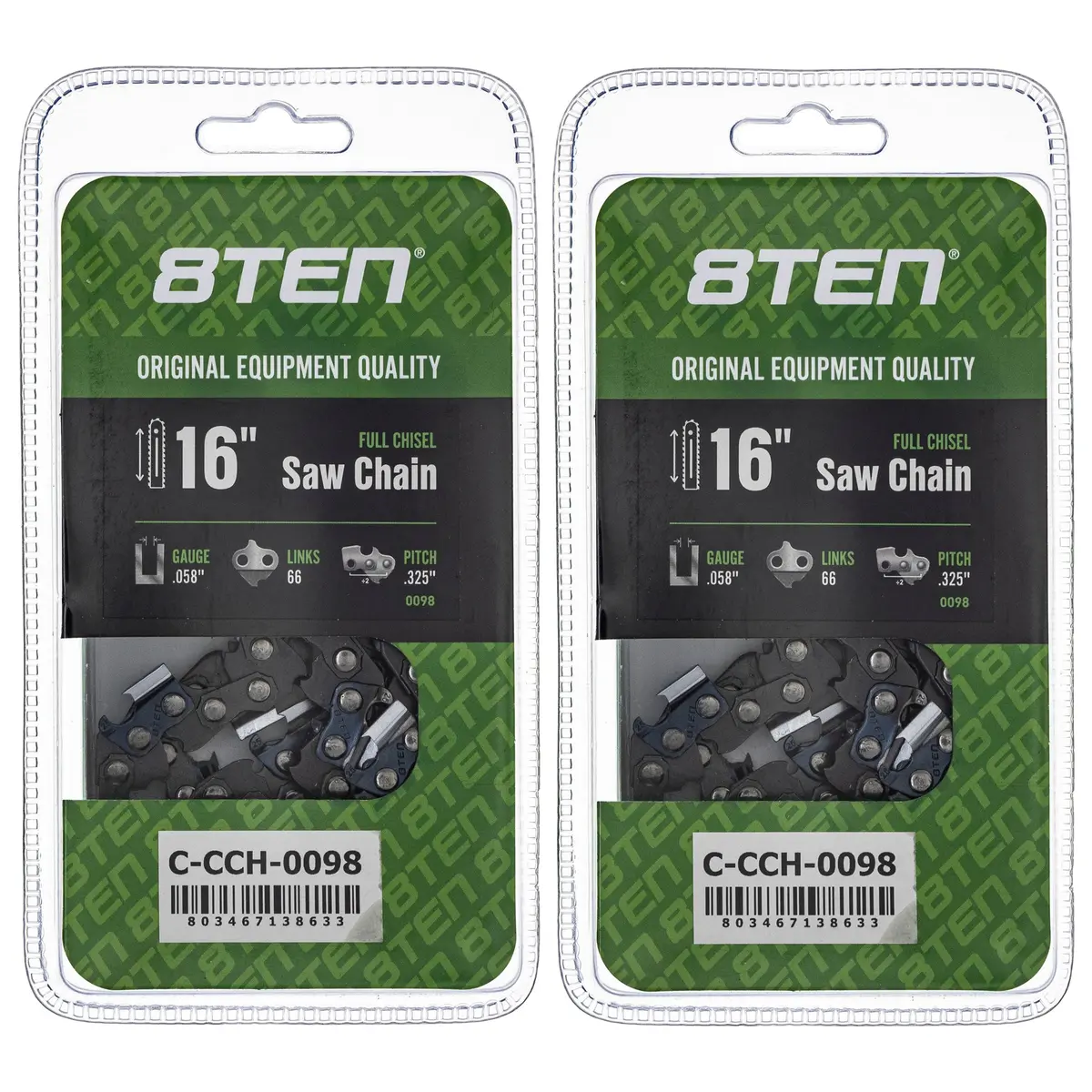 Chainsaw Chain 16 Inch .058 .325 66Dl For Dolmar 21Lpx066g 501840766 591101266 591099066 21Lgx066g | 2-Pack 1