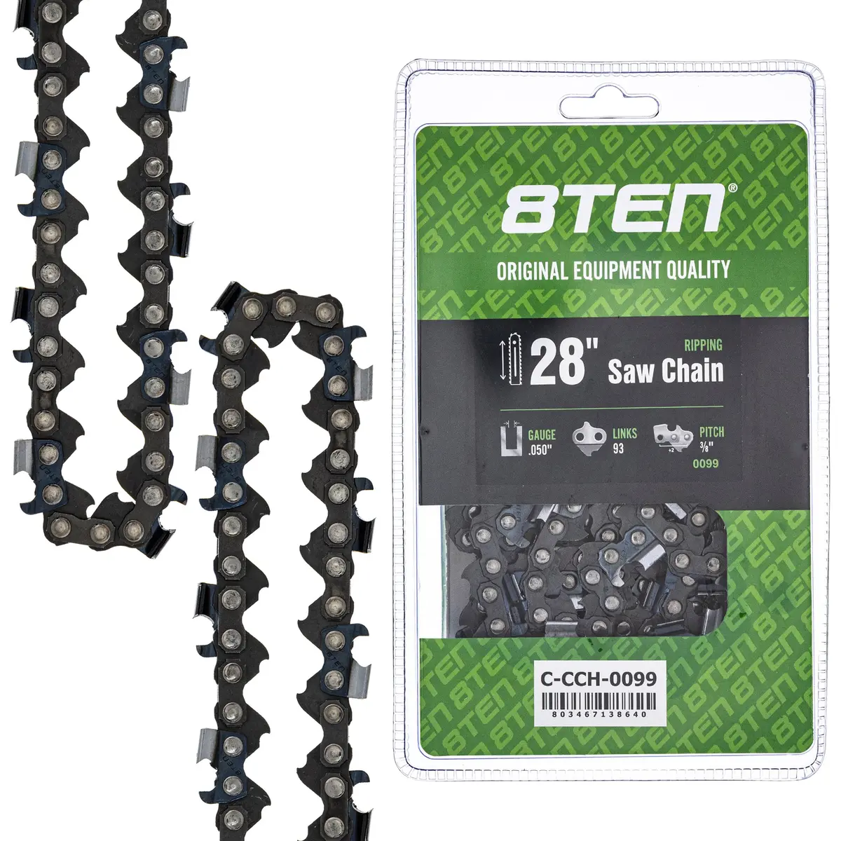 Chainsaw Chain 28 Inch .050 3/8 93Dl For Echo 585550093 72Exj093g 72Exl093g 72Lpx093g 72Lpx93cq 1