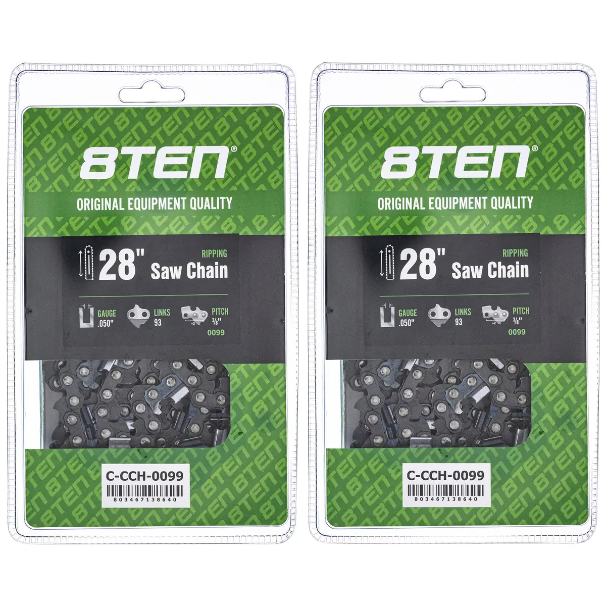 Chainsaw Chain 28 Inch .050 3/8 93Dl For Echo 585550093 72Exj093g 72Exl093g 72Lpx093g 72Lpx93cq | 2-Pack 1