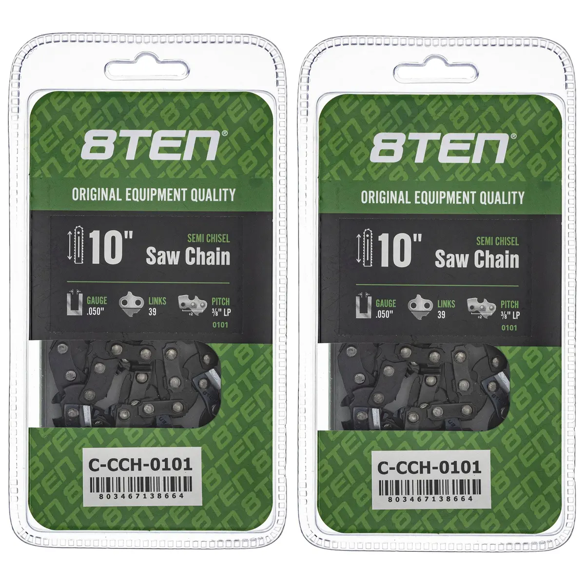 Chainsaw Chain 10 Inch .050 3/8 Lp 39Dl For Echo 91Vxl039g 91Vxl39cq 63Pd339 91Px039g 63Pm339e | 2-Pack 1