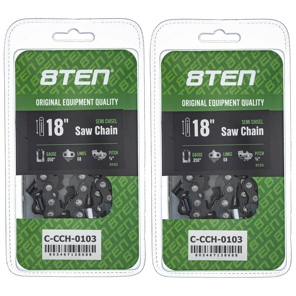Chainsaw Chain 18 Inch .050 3/8 68Dl For Husqvarna 501842568 501842668 72Lpx068g 591119468 585550068 | 2-Pack 1