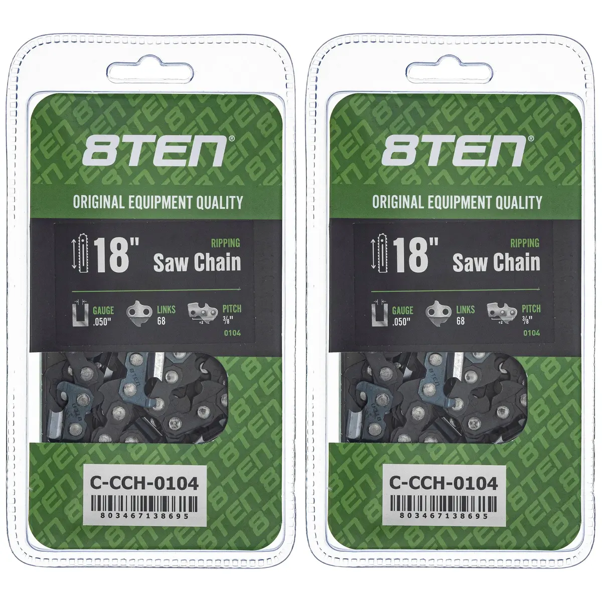 Chainsaw Chain 18 Inch .050 3/8 68Dl For Husqvarna 501842568 501842668 72Lpx068g 591119468 585550068 | 2-Pack 1