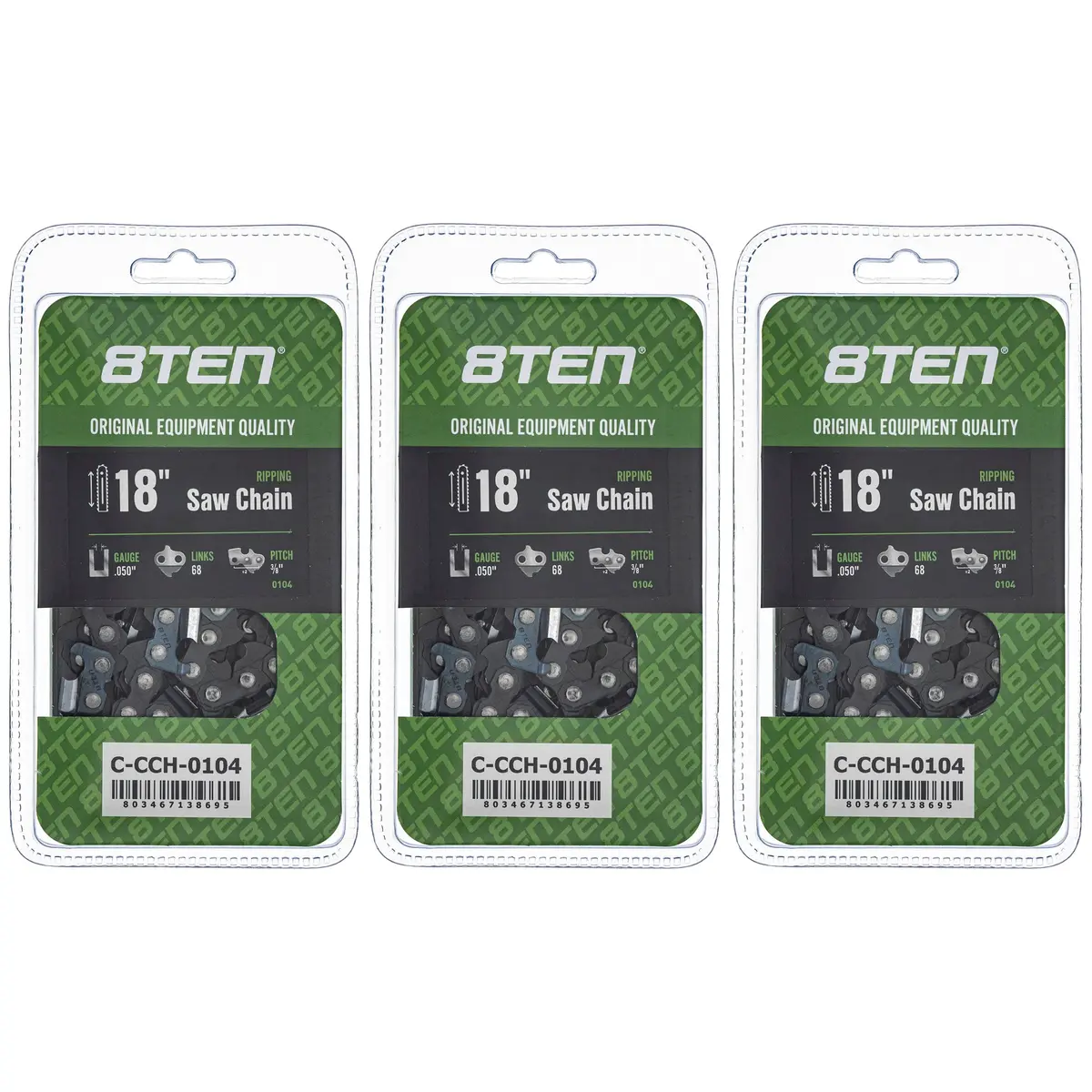 Chainsaw Chain 18 Inch .050 3/8 68Dl For Husqvarna 501842568 501842668 72Lpx068g 591119468 585550068 | 3-Pack 1