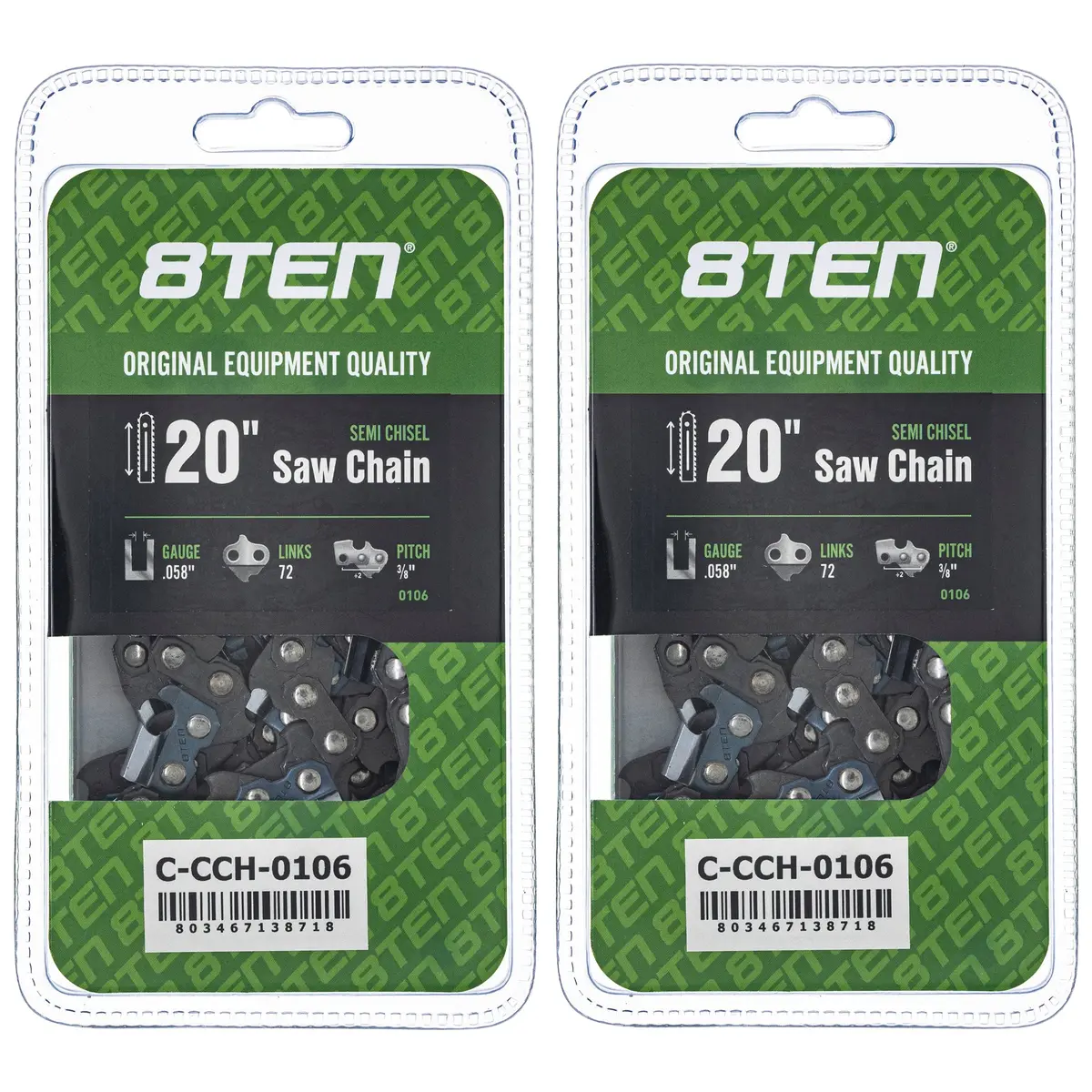 Chainsaw Chain 20 Inch .050 3/8 72Dl For Husqvarna 73Exl072g 581626972 591152572 501842872 501841472 | 2-Pack 1