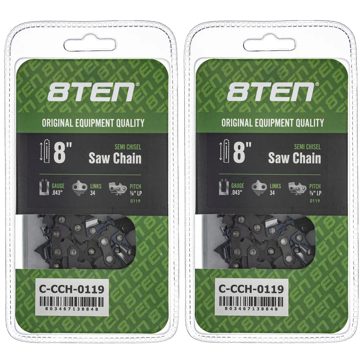 Chainsaw Chain 8 Inch .043 3/8 Lp 34Dl For 90Px034g 61Pmm334e H3834 36100050034 | 2-Pack 1