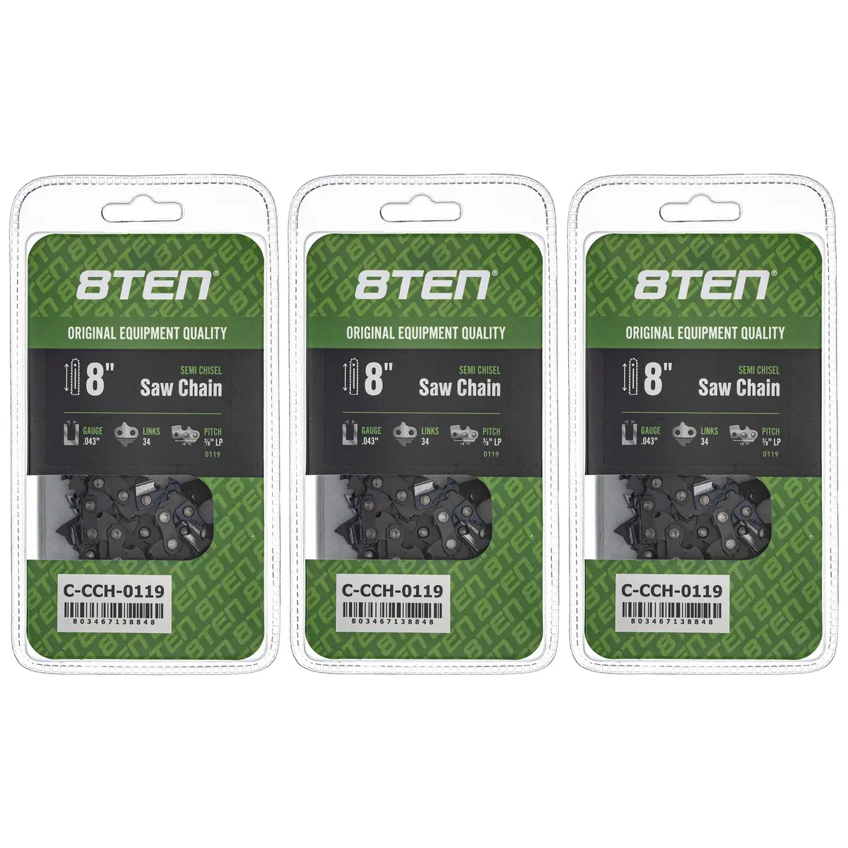 Chainsaw Chain 8 Inch .043 3/8 Lp 34Dl For 90Px034g 61Pmm334e H3834 36100050034 | 3-Pack 1