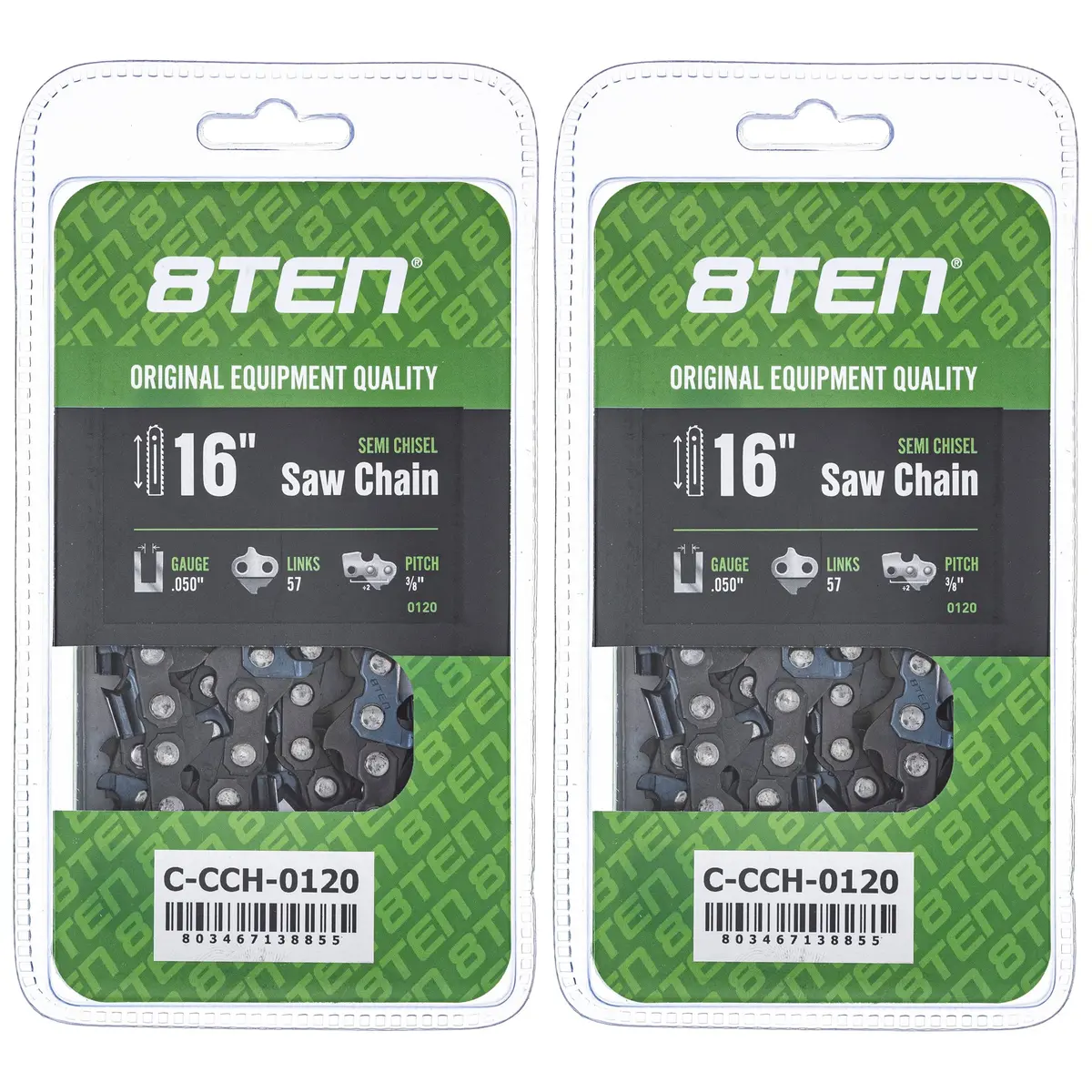 Chainsaw Chain 16 Inch .050 3/8 57Dl For Echo 91Px57cq 91Pxl057g 91Pxl57cq H3757 63Pm357e | 2-Pack 1