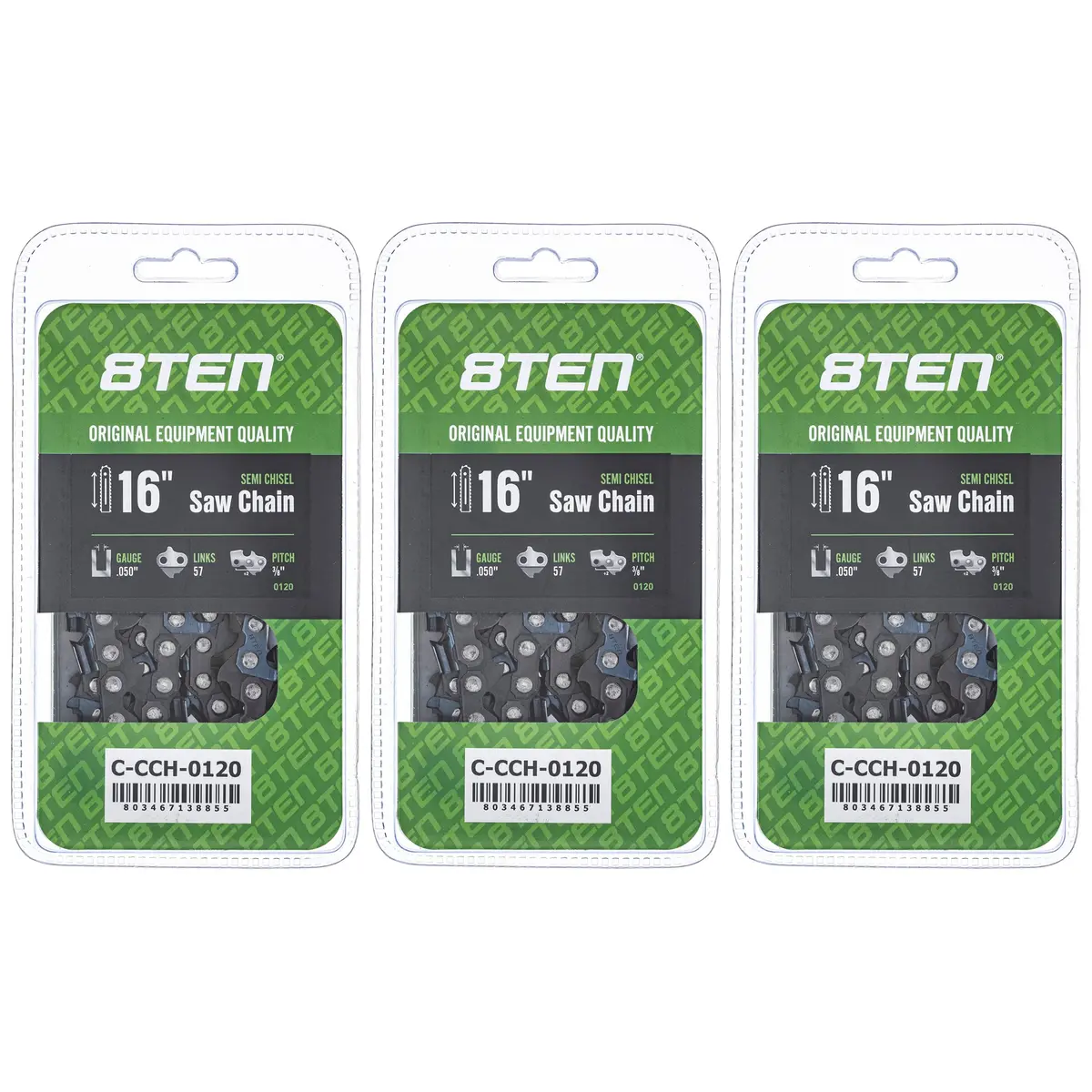 Chainsaw Chain 16 Inch .050 3/8 57Dl For Echo 91Px57cq 91Pxl057g 91Pxl57cq H3757 63Pm357e | 3-Pack 1