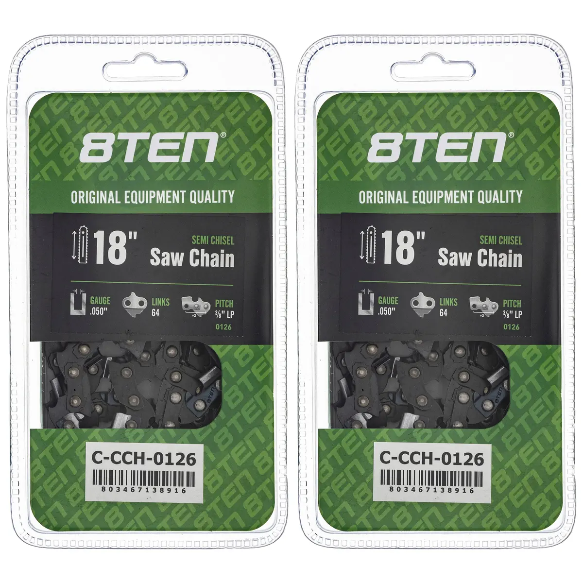 Chainsaw Chain 18 Inch .050 3/8 Lp 64Dl For Dolmar S64-21 H3764 91Px064 63Pm364e | 2-Pack 1