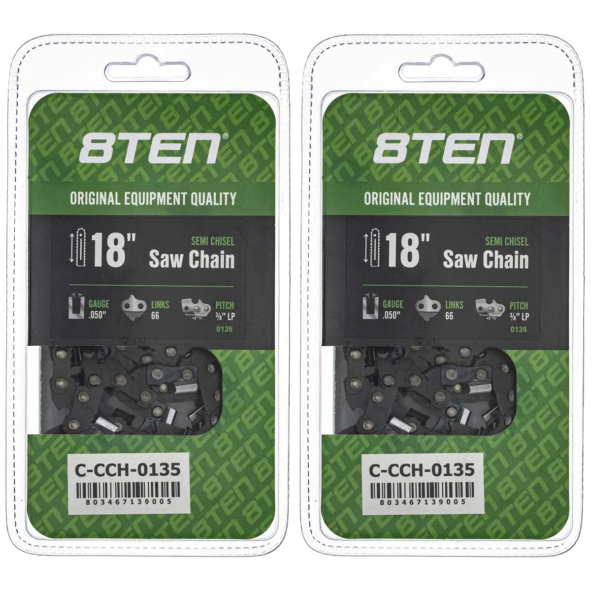 Chainsaw Chain 18 Inch .050 3/8 Lp 66Dl For Echo 72Lpx066g 72Lpx66cq H4666 33Rs366e | 2-Pack 1