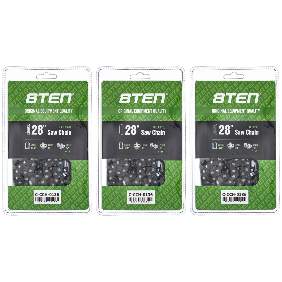 Chainsaw Chain 28 Inch .0583/8 93Dl For Solo Efco 581626993 73Exl093g 501842893 608100116 608100040 | 3-Pack 1