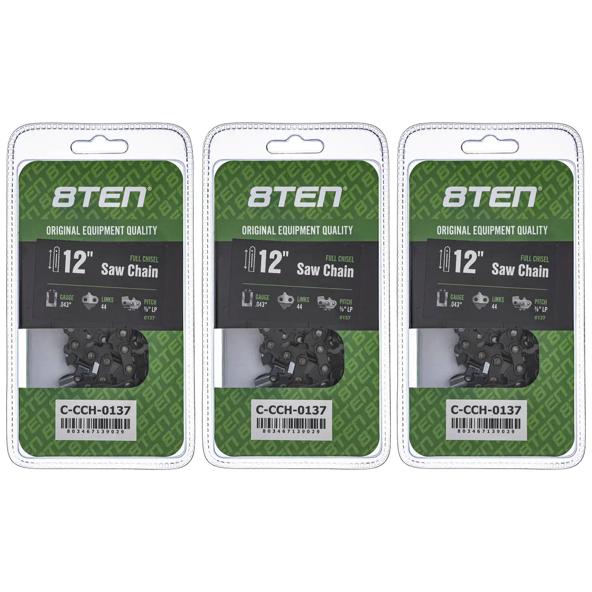 Chainsaw Chain 12 Inch .043 3/8 Lp 44Dl For Echo 90Px044g 90Px44cq H3844 61Pmm344e | 3-Pack 1