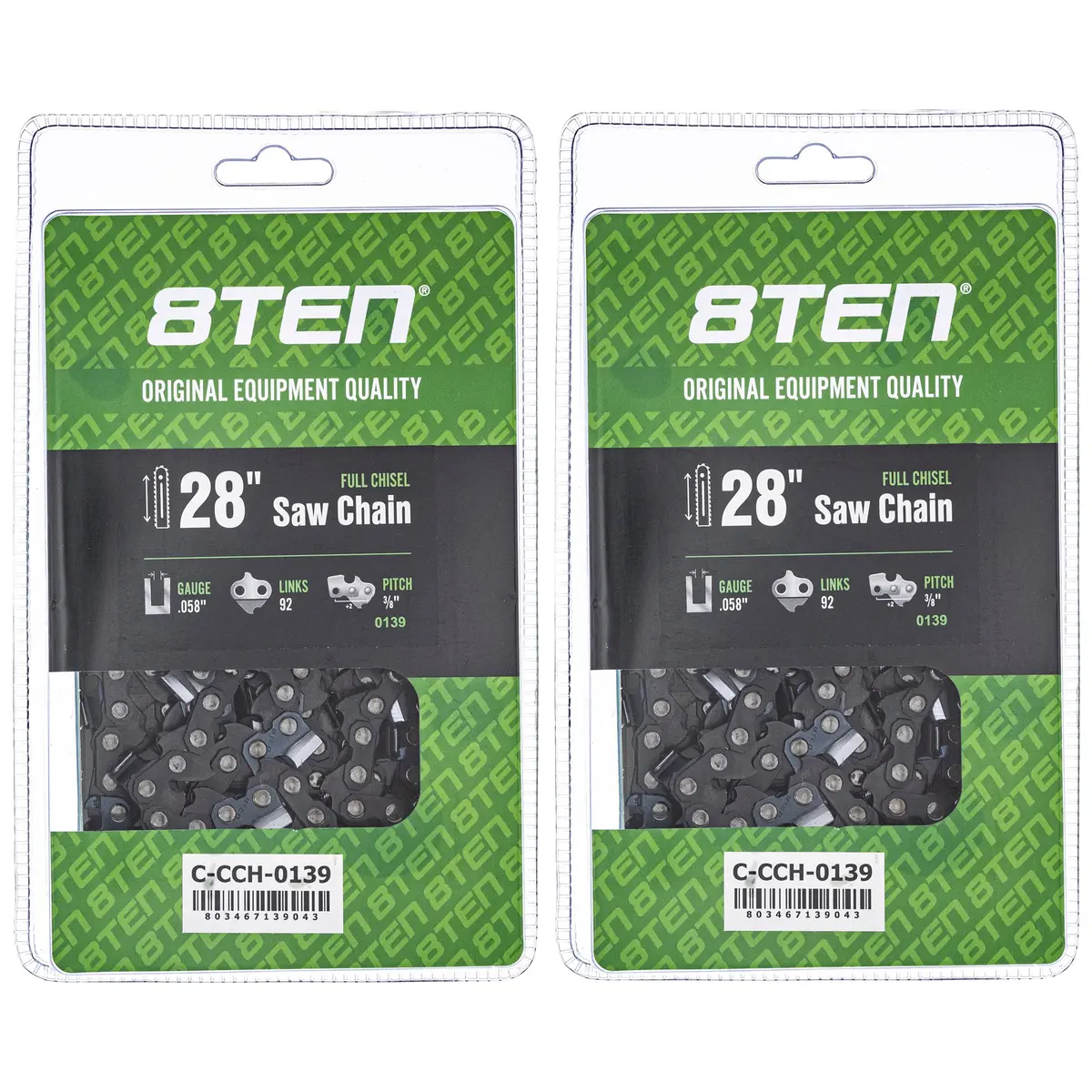 Full Chisel Chainsaw Chain 28 Inch .058 3/8 92Dl For Mcculloch Promac 800 2 Pack 1