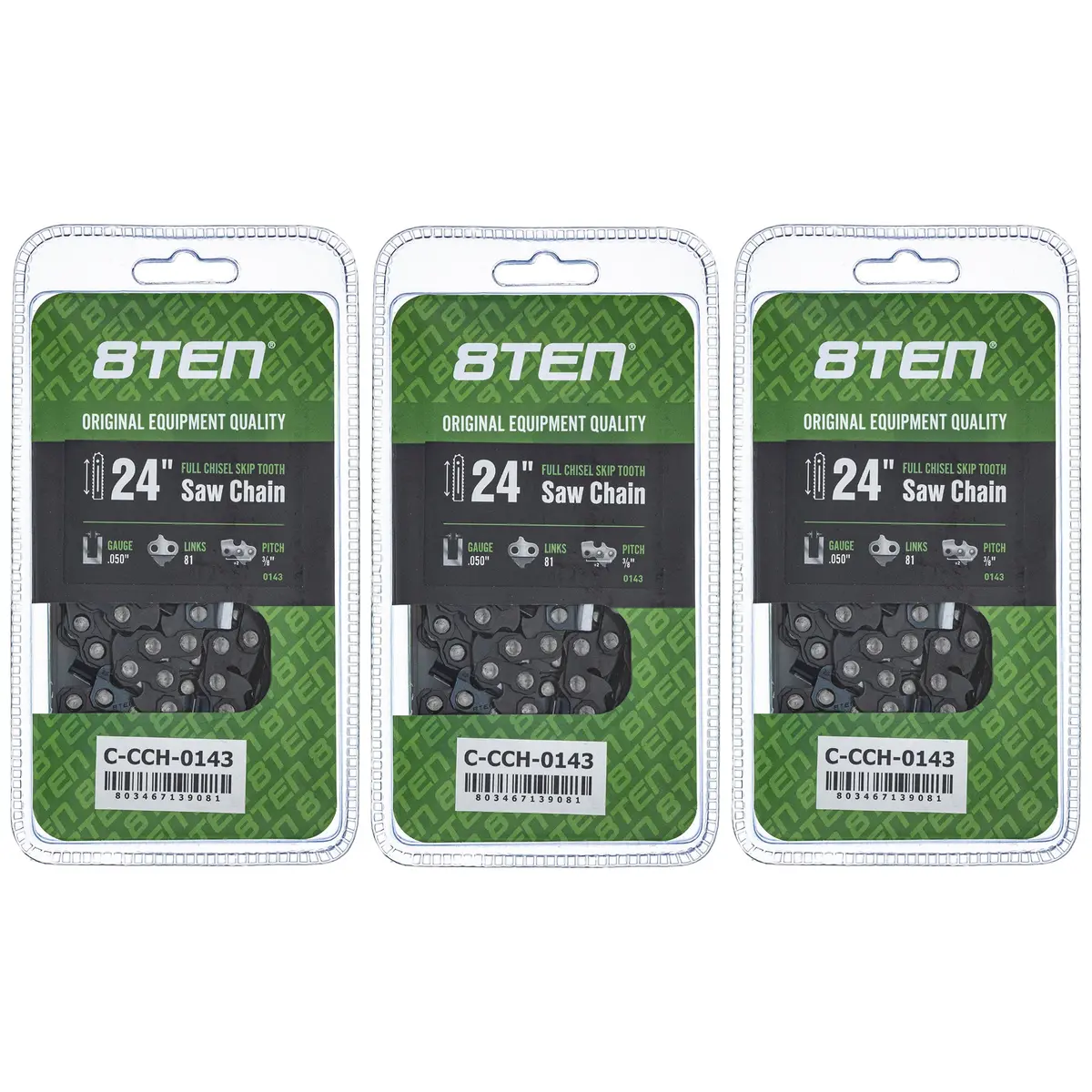 Chainsaw Chain 24 Inch .050 3/8 81Dl For Echo 72Lpx081g 72Lgx081g 72Lpx81cq 72Exl081g 72Exj081g | 3-Pack 1