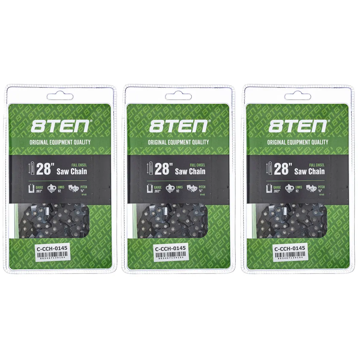 Chainsaw Chain 28 Inch .063 3/8 92Dl For Stihl 72Exl092g 73Exl092g 72Lpx092g H5092 36Rs92 | 3-Pack 1
