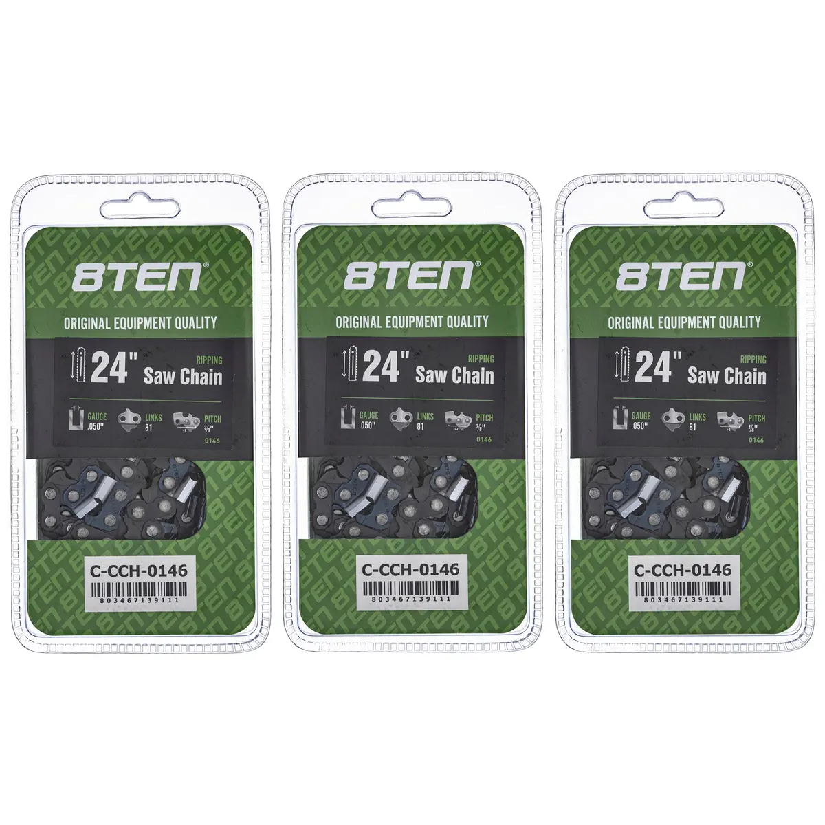Chainsaw Chain 24 Inch .050 3/8 81Dl For Echo 72Lpx081g 72Lgx081g 72Lpx81cq 72Exl081g 72Exj081g | 3-Pack 1