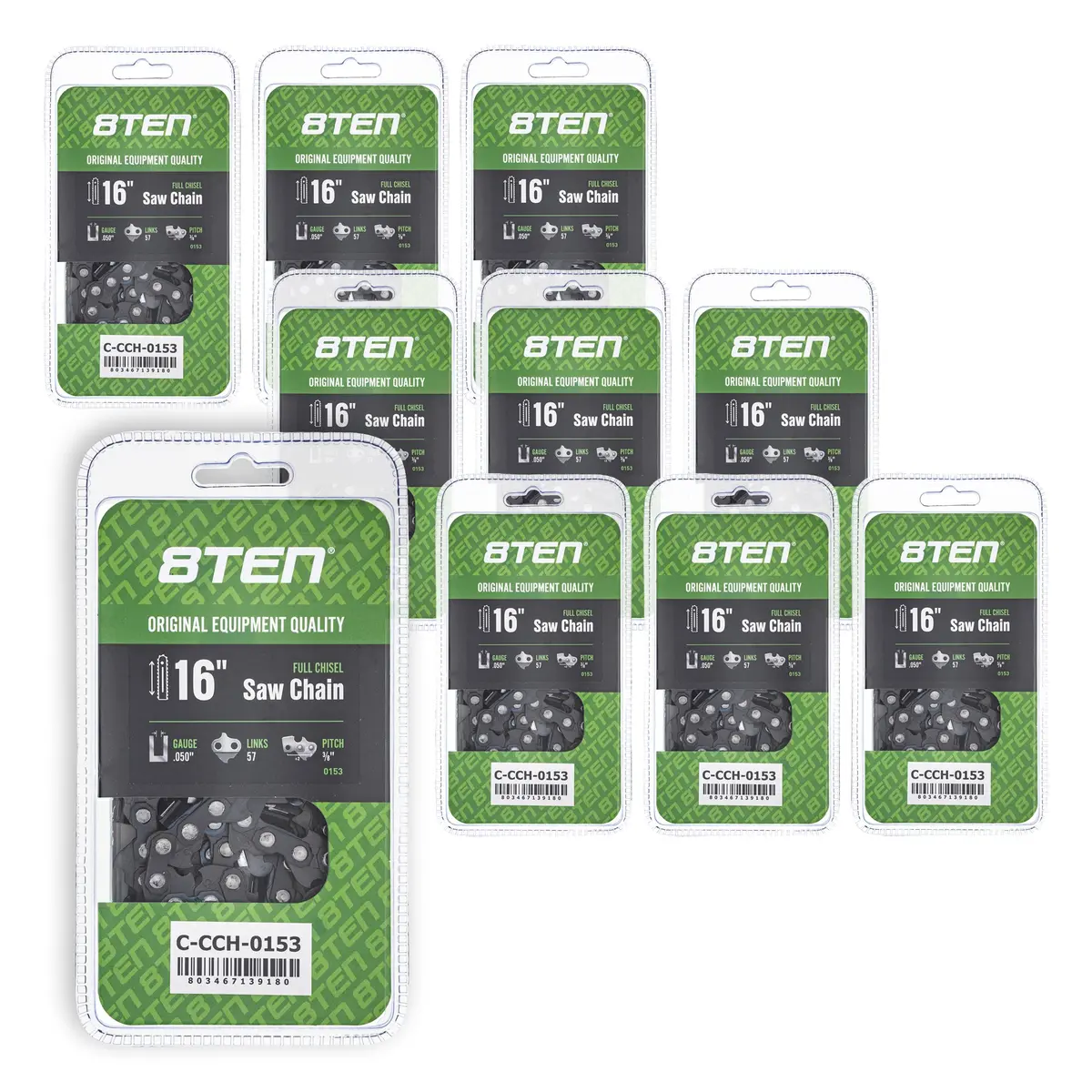 Chainsaw Chain 16 Inch .050 3/8 57Dl For Echo 91Px57cq 91Pxl057g 91Pxl57cq H3757 63Pm357e | 10-Pack 1