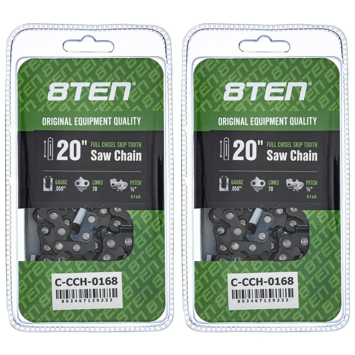 Chainsaw Chain 20 Inch .050 3/8 70Dl For Echo Poulan Mcculloch 72Lpx070g 72Lgx070g 72Lpx70cq | 2-Pack 1