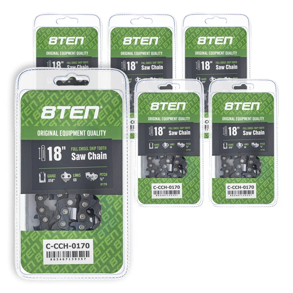 Chainsaw Chain 18 Inch .058 3/8 68Dl For Partner Homelite 73Exl068g 73Lgx068g 591143468 581626968 | 6-Pack 1